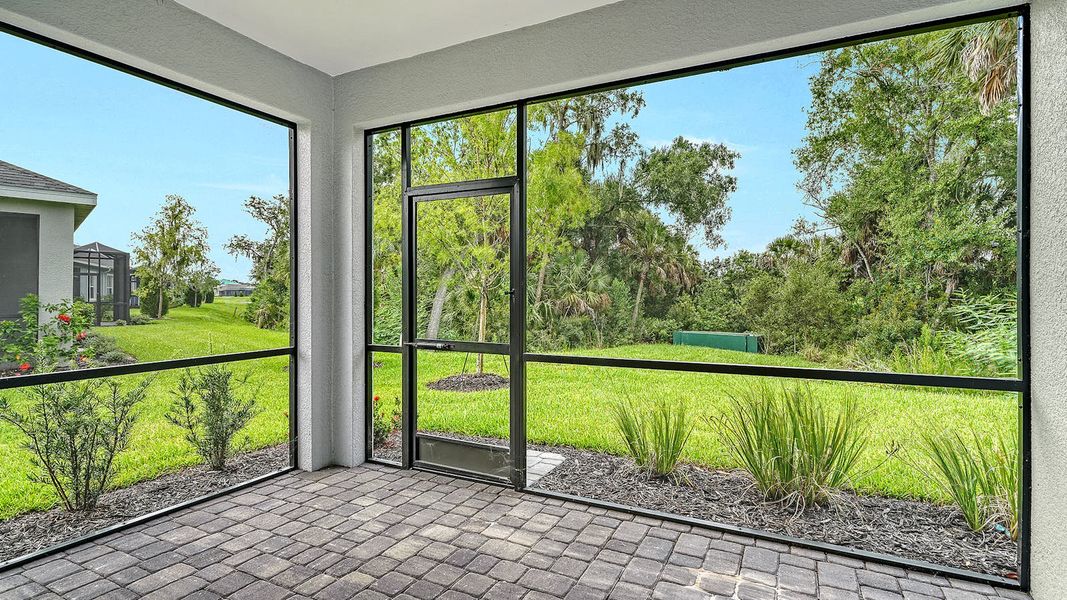Exterior details and patio area of a home in Wildleaf Real Estate and Homes for Sale in Parrish, FL - Neal Communities, Parrish (Image 3).