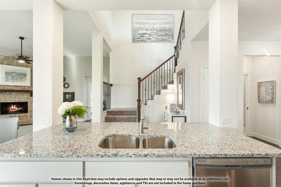 Furnished interior view inside a new home in Abe's Landing, Granbury (Image 10).