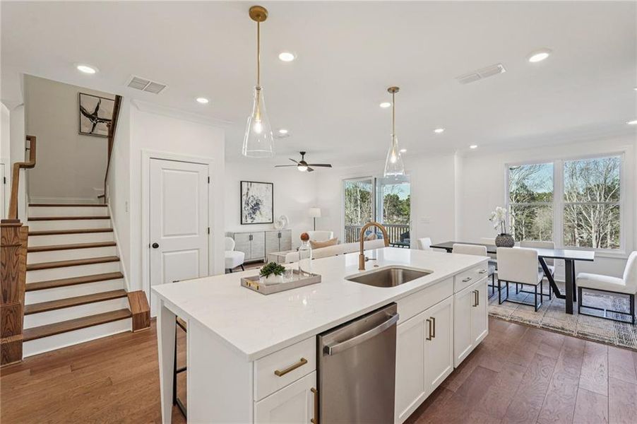 Furnished interior view inside a new home in Millcroft Townhomes, Buford (Image 15). Furnished interior view inside a new home in Millcroft Townhomes, Buford (Image 15).