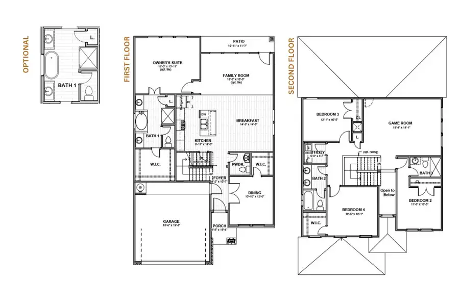 2D floor plan layout for the James 2424 S by Saratoga Homes in Butler Farms, Liberty Hill, TX (Image 3). 2D floor plan layout for the James 2424 S by Saratoga Homes in Butler Farms, Liberty Hill, TX (Image 3).