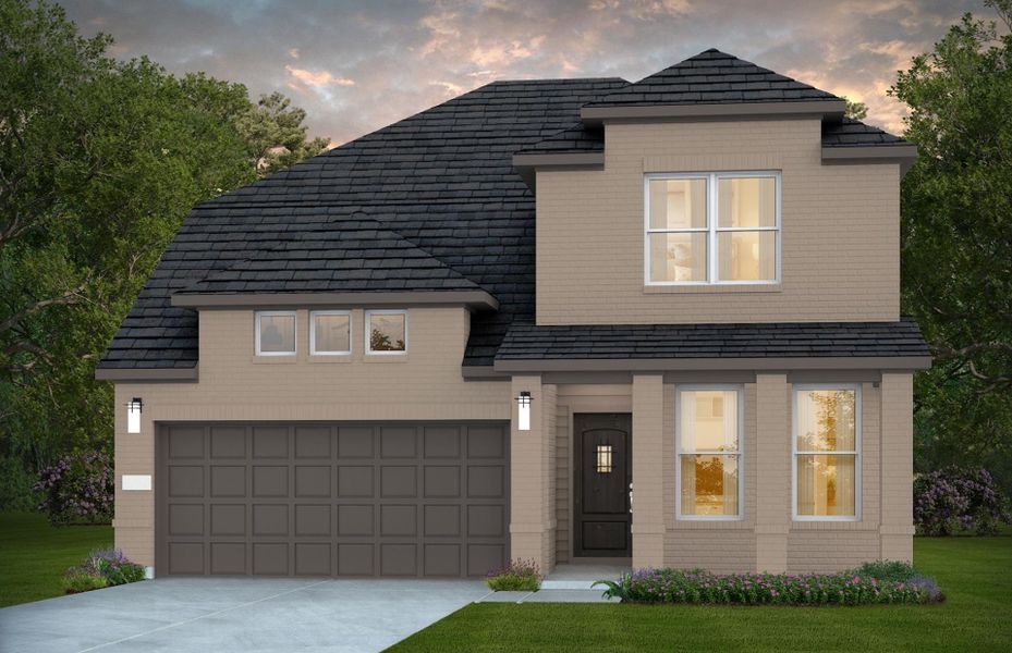 Representative exterior photo of a completed home built from the Jayton by Pulte Homes in Montgomery Bend, Montgomery, TX (Image 15). Representative exterior photo of a completed home built from the Jayton by Pulte Homes in Montgomery Bend, Montgomery, TX (Image 15).