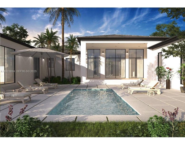 Exterior details and patio area of a home in , Miami (Image 3). Exterior details and patio area of a home in , Miami (Image 3).