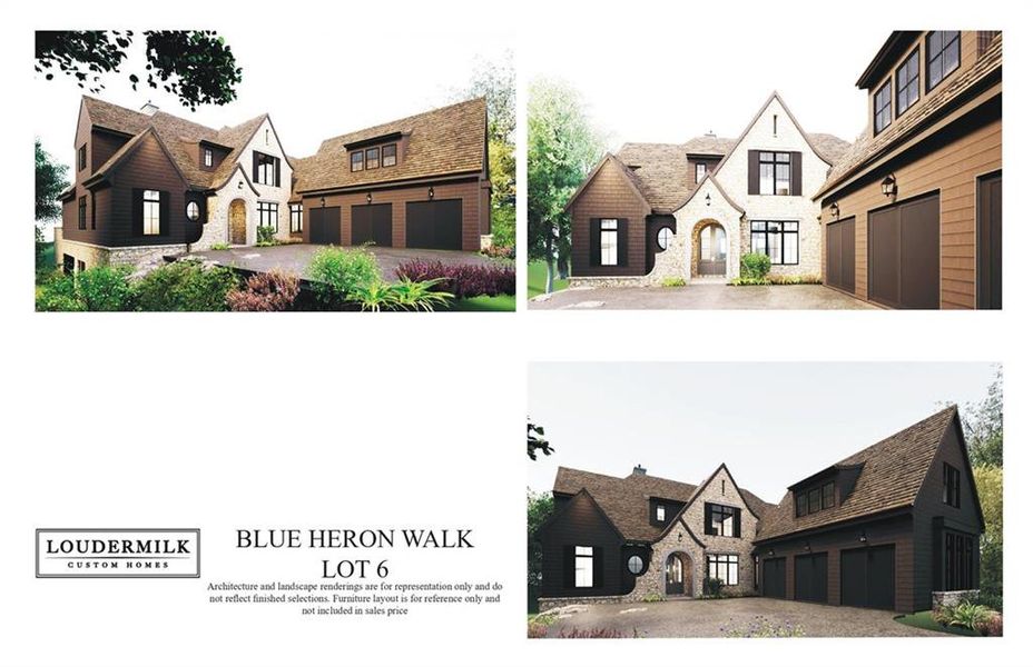 Exterior rendering of this home design in Blue Heron Walk, Atlanta, GA (Image 7).