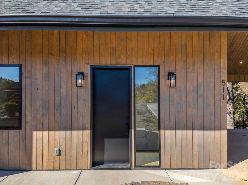 Exterior details and patio area of a home in , Asheville (Image 15).