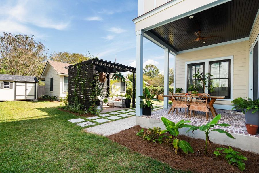 Exterior details and patio area of a home in , Charleston (Image 54).