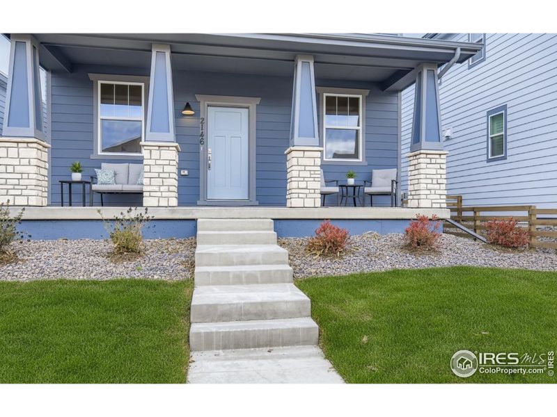 Exterior details and patio area of a home in Waterfield - Single Family Homes, Fort Collins (Image 2). Exterior details and patio area of a home in Waterfield - Single Family Homes, Fort Collins (Image 2).