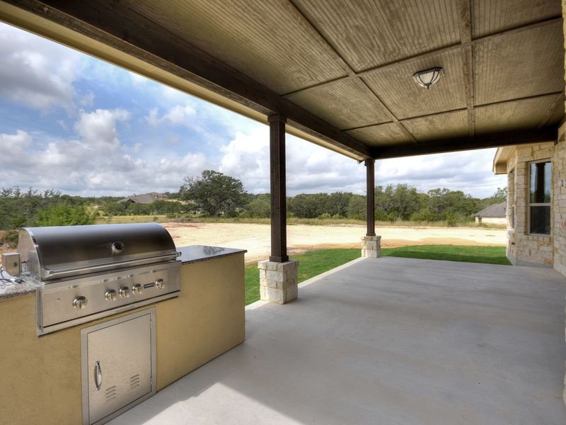 Representative exterior details of a home built from the Madera II by Giddens Homes in Scofield Farms Estates, Georgetown (Image 100).
