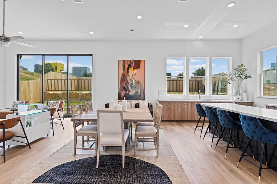 With an oversized dining space as well as room for barstools at the island, there is plenty of room for everyone.