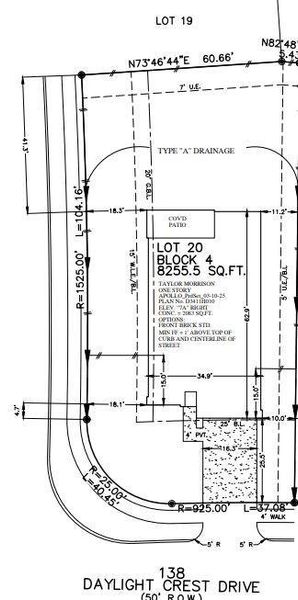 138 Daylight Crest Drive preliminary plot plan 138 Daylight Crest Drive preliminary plot plan