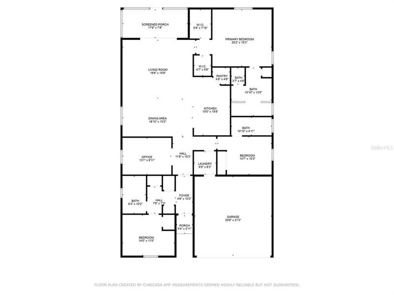 2D floor plan layout of this home in Liberty Village: Liberty Village - Phase One, Ocala, FL (Image 3).