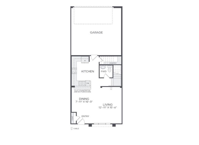 2D floor plan layout for the Bella - modern by Cadence Homes in Karis, Crowley, TX (Image 2). 2D floor plan layout for the Bella - modern by Cadence Homes in Karis, Crowley, TX (Image 2).