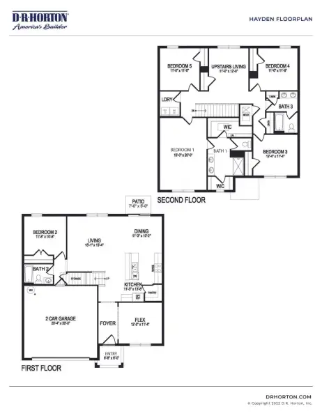 2D floor plan layout of this home in Harmony West, St. Cloud, FL (Image 3).