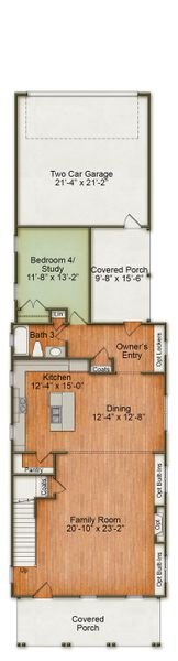 2D floor plan layout for the Moultrie by Homes by Dickerson in Nexton, Summerville, SC (Image 5).
