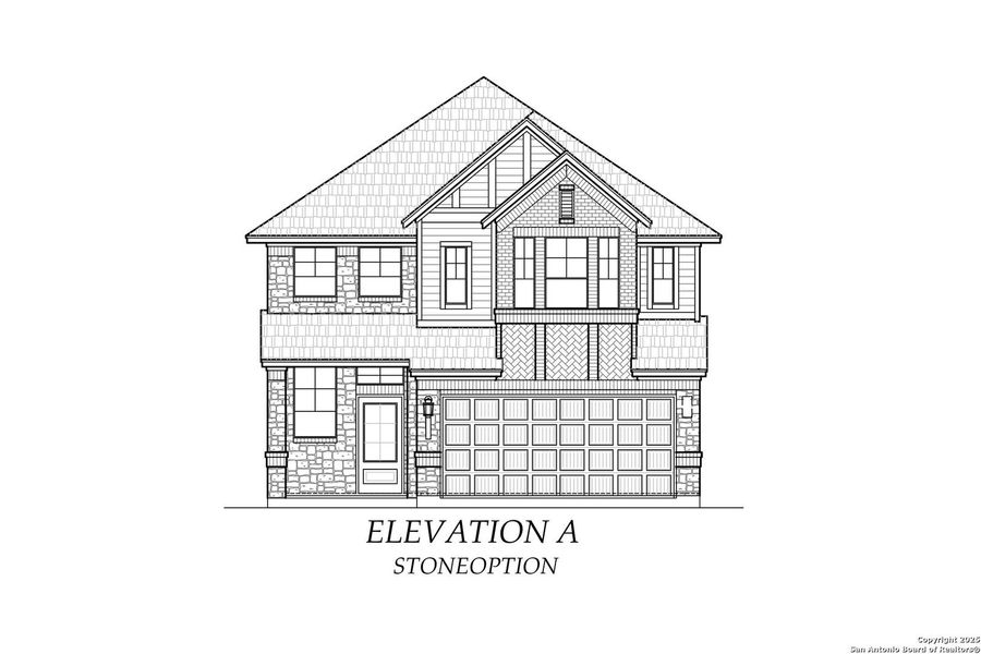 Front exterior of a new home in Stillwater Ranch, San Antonio, TX, highlighting curb appeal (Image 26). Front exterior of a new home in Stillwater Ranch, San Antonio, TX, highlighting curb appeal (Image 26).