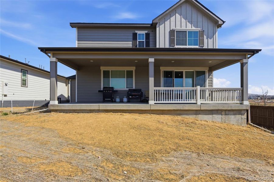 Exterior details and patio area of a home in Crossway at Second Creek, Commerce City (Image 28). Exterior details and patio area of a home in Crossway at Second Creek, Commerce City (Image 28).