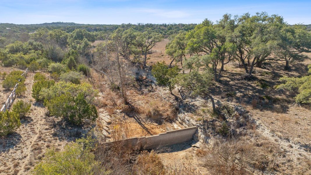 One of the dams on the property