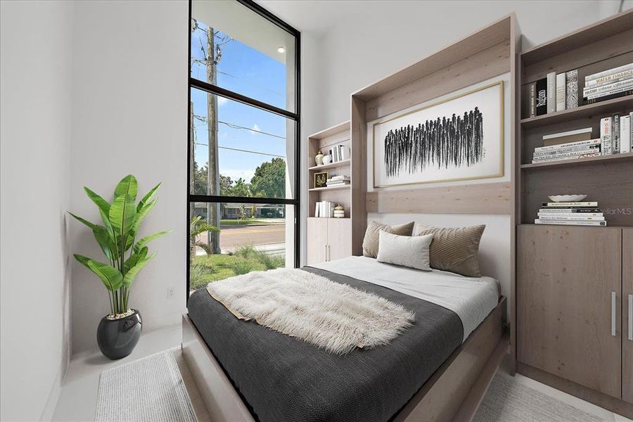 BEDROOM #4, facing Webber, opposite the primary, could be a great office, opposite the main bedroom, but equipped as an official bedroom