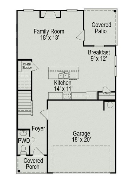 2D floor plan layout of this home in Jackson Hills, Clarksville, TN (Image 4).