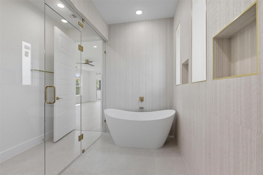 primary bathroom enclosed area with soaking tub