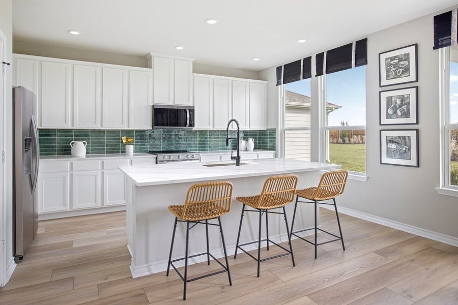 Representative furnished interior of a home built from the Plan 2429 Modeled by KB Home in Cottonwood Creek, Seagoville (Image 7).