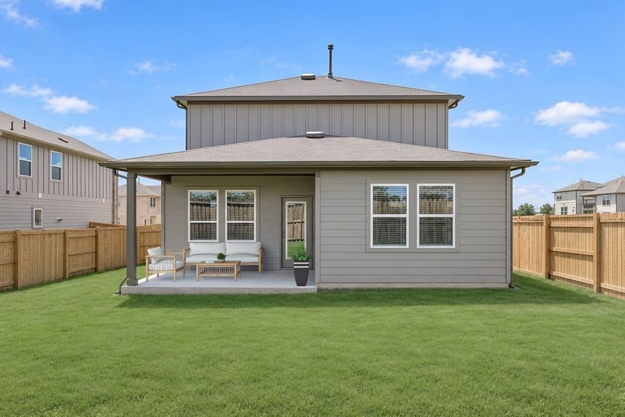 Exterior details and patio area of a home in Sunfield, Buda (Image 4).