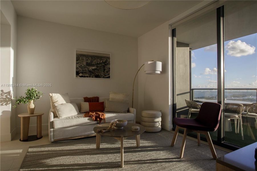 Furnished interior view inside a new home in , Miami (Image 14).
