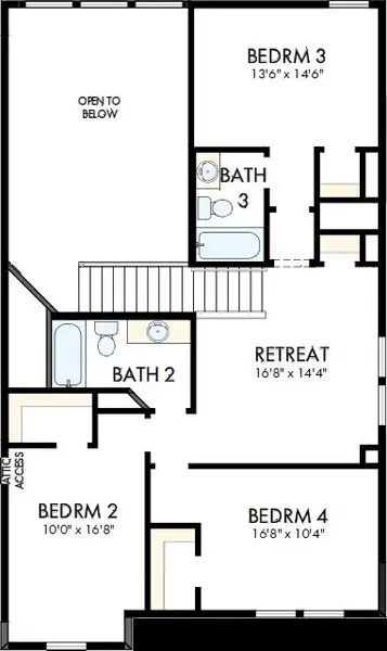 2D floor plan layout of this home in Meyer Ranch – Select Reserve Series, New Braunfels, TX (Image 3).