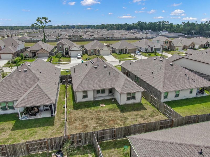 Front exterior of a new home in Tavola: Wildflower II Collection, New Caney, TX, highlighting curb appeal (Image 20).