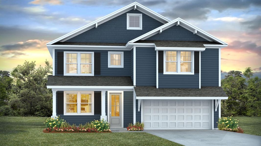 Representative exterior photo of a completed home built from the TILLMAN by D.R. Horton in Surfside Landing, Hubert, NC (Image 23).