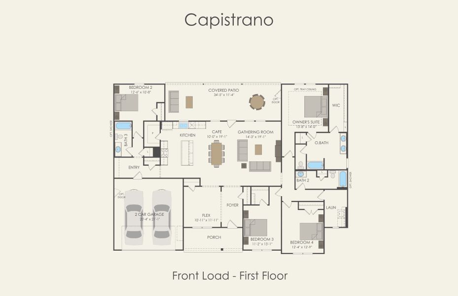 2D floor plan layout for the Capistrano by Centex in Wildwood Reserve, San Antonio, TX (Image 3). 2D floor plan layout for the Capistrano by Centex in Wildwood Reserve, San Antonio, TX (Image 3).