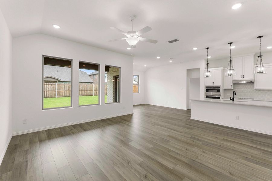 Open Kitchen-Living-Dining Room Representative Photo featuring the Harmony Collection