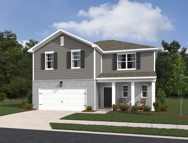Representative exterior photo of a completed home built from the Brentley by Ashton Woods in Ascent at Arbor Ridge, La Vergne, TN (Image 14).