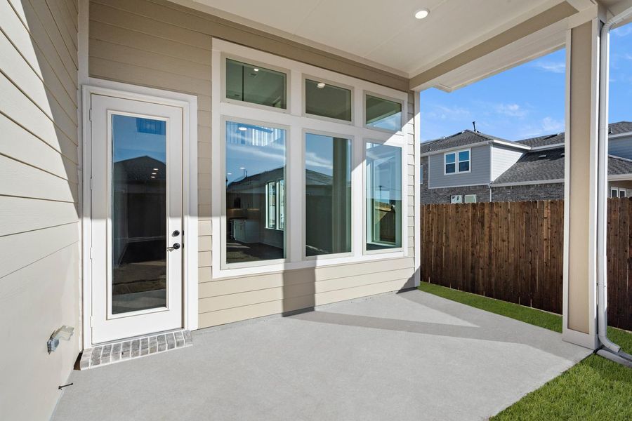 Exterior details and patio area of a home in The Meadows, Denton (Image 4). Exterior details and patio area of a home in The Meadows, Denton (Image 4).