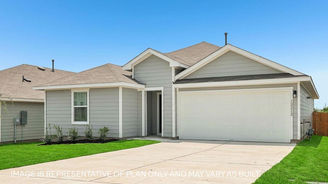 Representative exterior photo of a completed home built from the The Fargo by D.R. Horton in Durango, Mustang Ridge, TX (Image 2). Representative exterior photo of a completed home built from the The Fargo by D.R. Horton in Durango, Mustang Ridge, TX (Image 2).