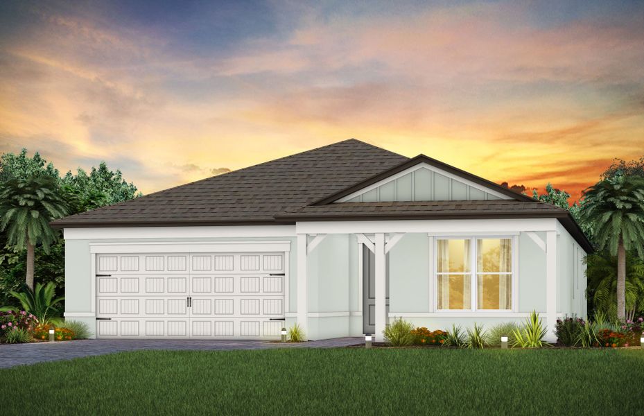 Representative exterior photo of a completed home built from the Prosperity by Del Webb in Del Webb River Reserve, Spring Hill, FL (Image 2). Representative exterior photo of a completed home built from the Prosperity by Del Webb in Del Webb River Reserve, Spring Hill, FL (Image 2).