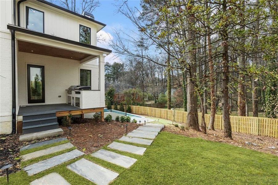 Exterior details and patio area of a home in , Sandy Springs (Image 31). Exterior details and patio area of a home in , Sandy Springs (Image 31).