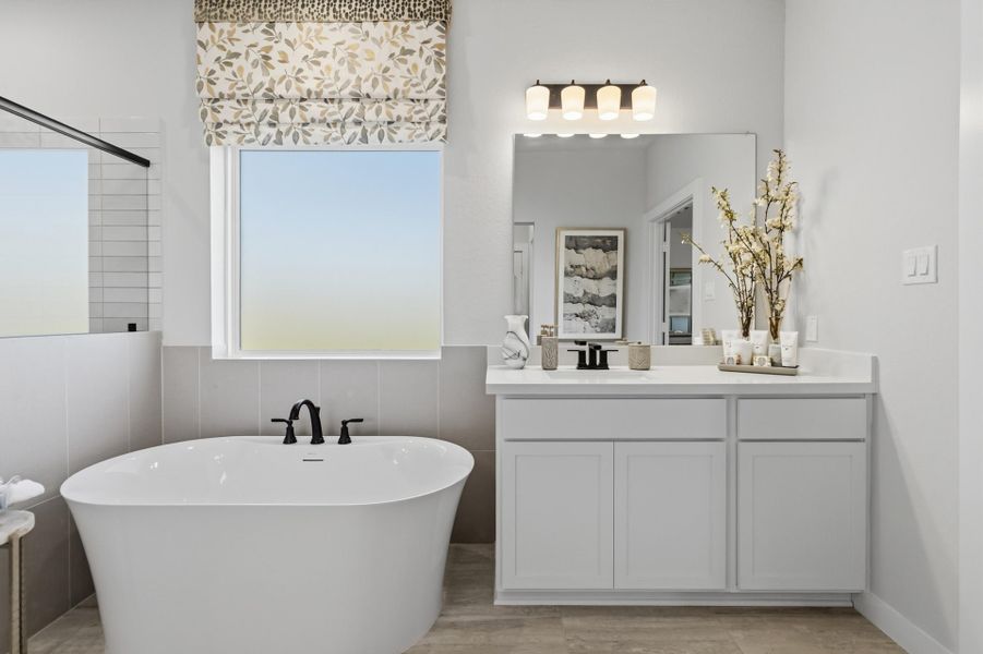 Representative furnished interior of a home built from the Lubbock by First America Homes in Villas Las Flores, Floresville (Image 24).