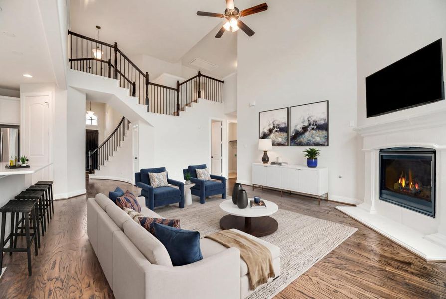 Representative furnished interior of a home built from the Fenestra by Grand Homes in Edgewater, Fate (Image 8). Representative furnished interior of a home built from the Fenestra by Grand Homes in Edgewater, Fate (Image 8).