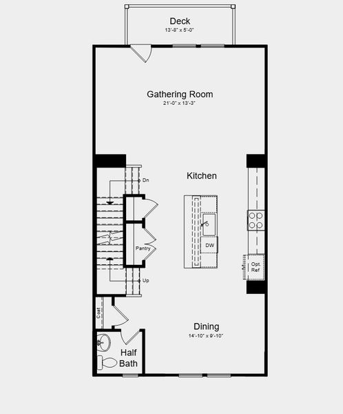 2D floor plan layout for the Cobblestone by Taylor Morrison in Buffalo Townes, Garner, NC (Image 4).