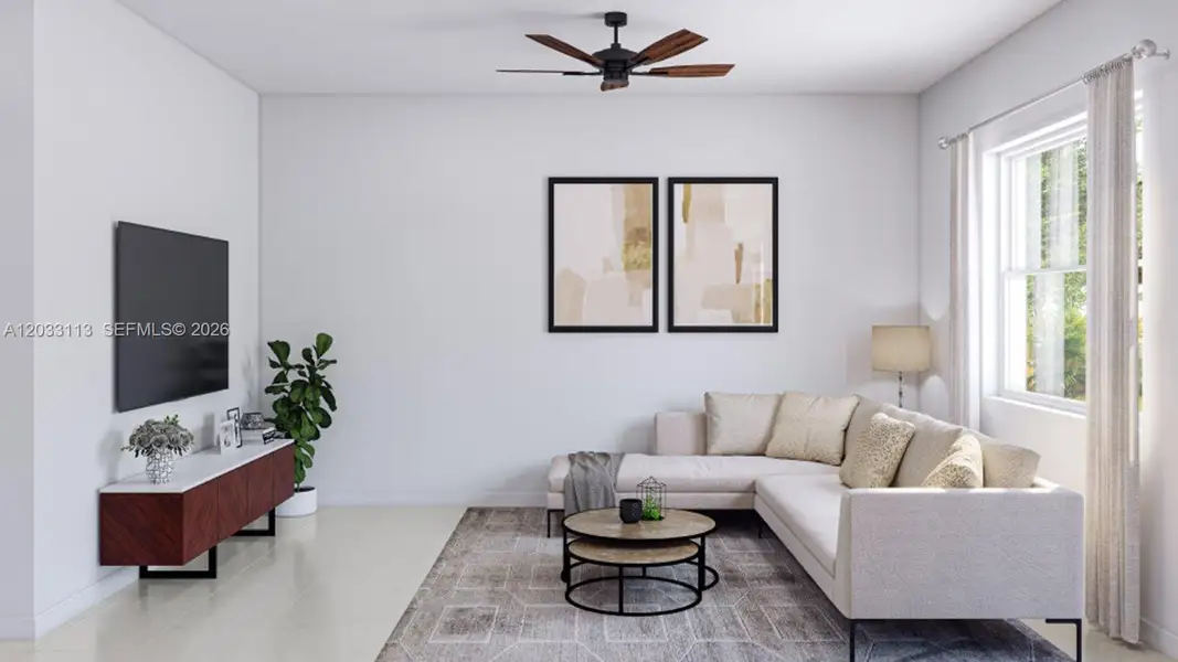 Furnished interior view inside a new home in Acacia Groves, Miami (Image 10).