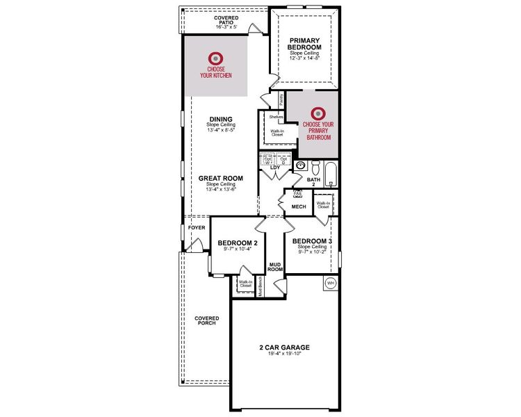 2D floor plan layout for the Daisy by Beazer Homes in Cottonwood, Dorchester, TX (Image 3). 2D floor plan layout for the Daisy by Beazer Homes in Cottonwood, Dorchester, TX (Image 3).
