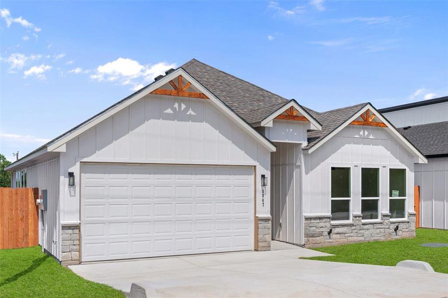 Front exterior of a new home in , Granbury, TX, highlighting curb appeal (Image 1).