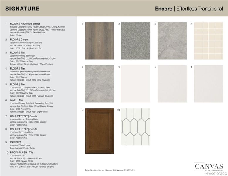 Design Selections.  Home is under construction and selections are subject to change.