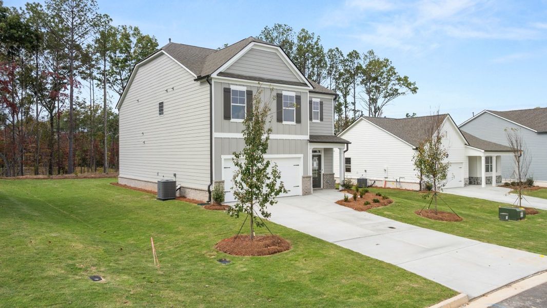 Representative exterior photo of a completed home built from the Robie by D.R. Horton in Parkside at Carter Grove, Cartersville, GA (Image 21). Representative exterior photo of a completed home built from the Robie by D.R. Horton in Parkside at Carter Grove, Cartersville, GA (Image 21).