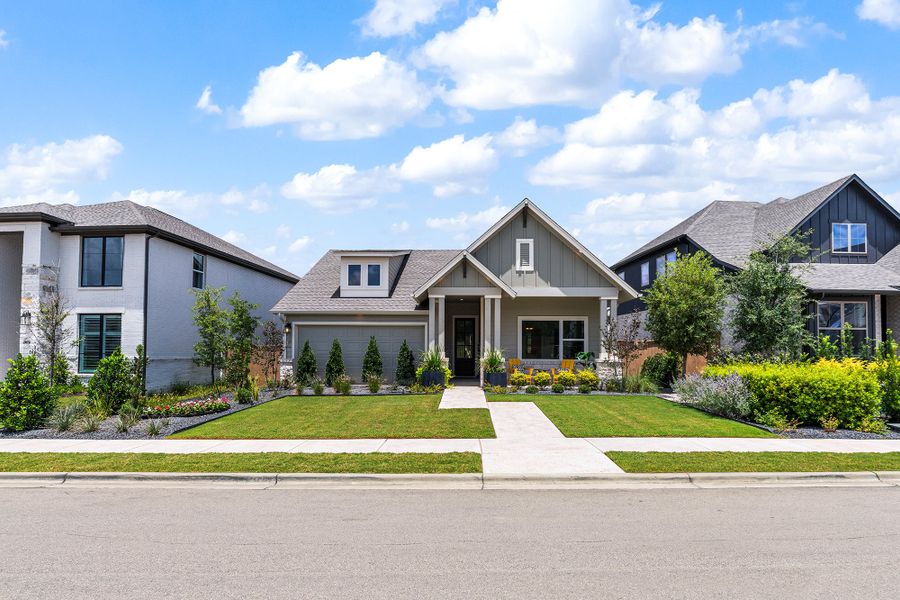 Representative exterior photo of a completed home built from the The Kline by David Weekley Homes in The Colony, Bastrop, TX (Image 1). Representative exterior photo of a completed home built from the The Kline by David Weekley Homes in The Colony, Bastrop, TX (Image 1).