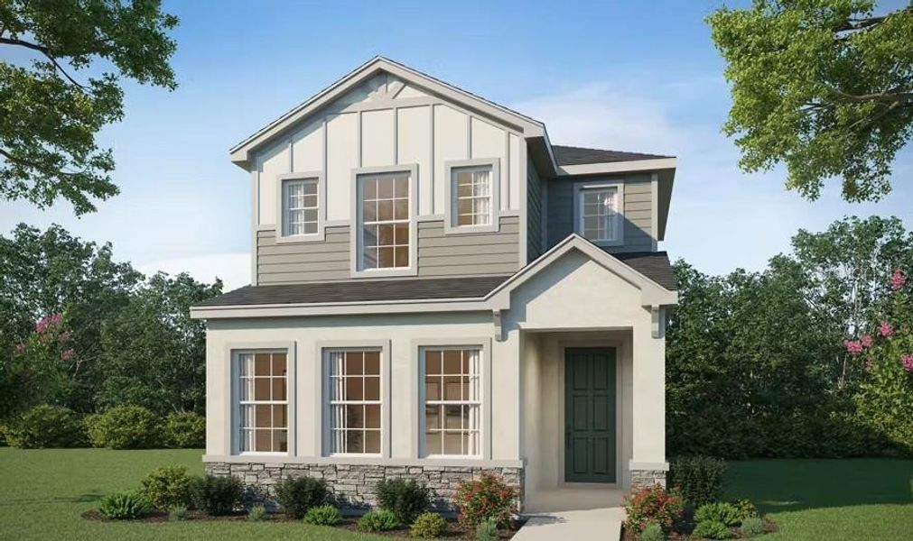 Front exterior of a new home in , St. Cloud, FL, highlighting curb appeal (Image 24).