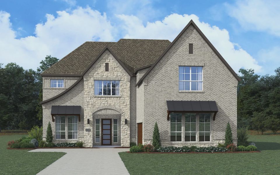 Representative exterior photo of a completed home built from the Saratoga by Chesmar Homes in The Grove Frisco, Frisco, TX (Image 5).