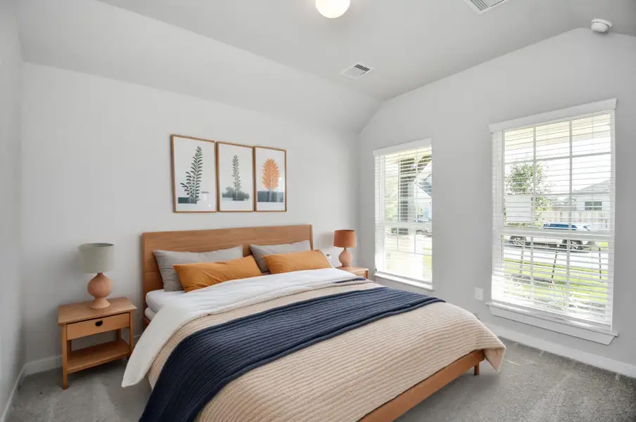 Virtually Staged - Secondary Bedroom. Sample photo of completed home with similar floor plan. Actual colors and selections may vary. Virtually Staged - Secondary Bedroom. Sample photo of completed home with similar floor plan. Actual colors and selections may vary.