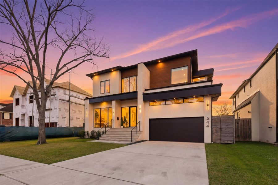Front exterior of a new home in , Bellaire, TX, highlighting curb appeal (Image 24).