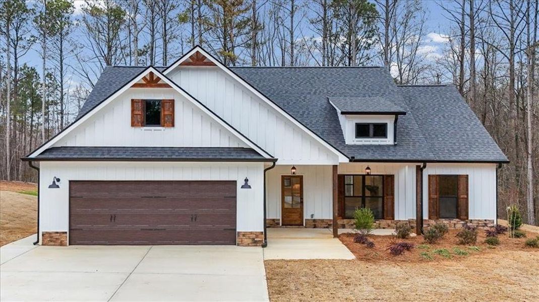 Front exterior of a new home in , Rockmart, GA, highlighting curb appeal (Image 1). Front exterior of a new home in , Rockmart, GA, highlighting curb appeal (Image 1).